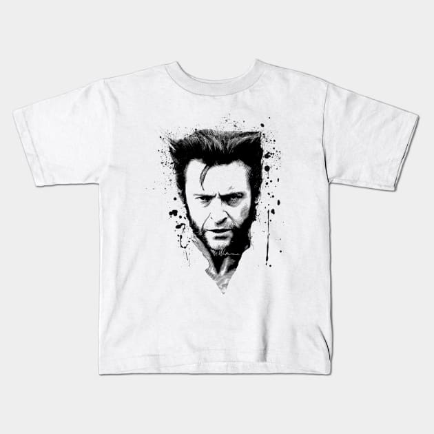 Hugh Jackman Wolverine Kids T-Shirt by Indonexia